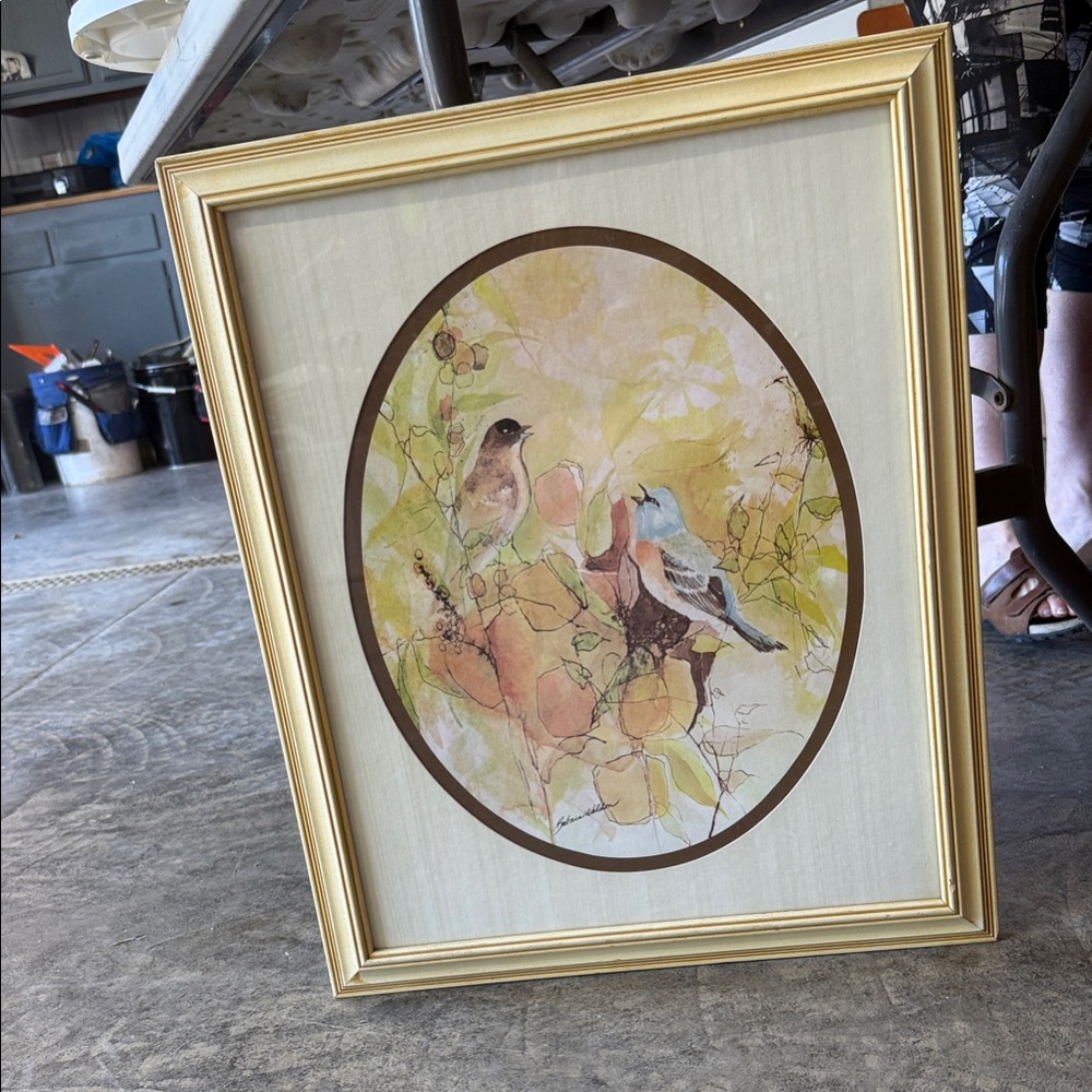 Barbra Walden Framed Bird Art with wooden frame